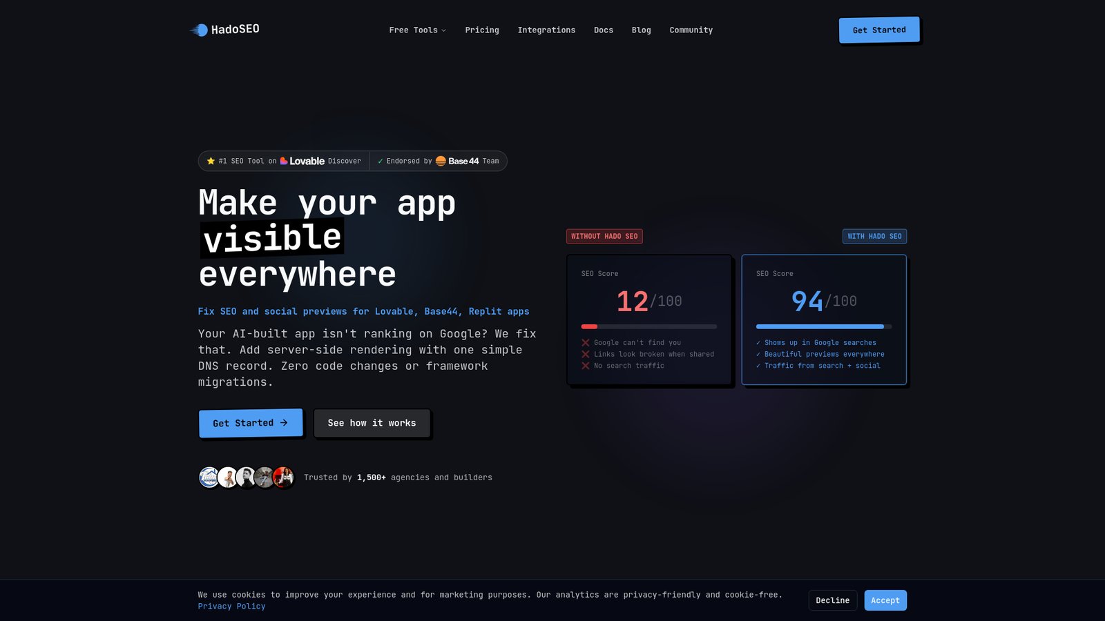 Hado SEO | Prerender.io Alternative